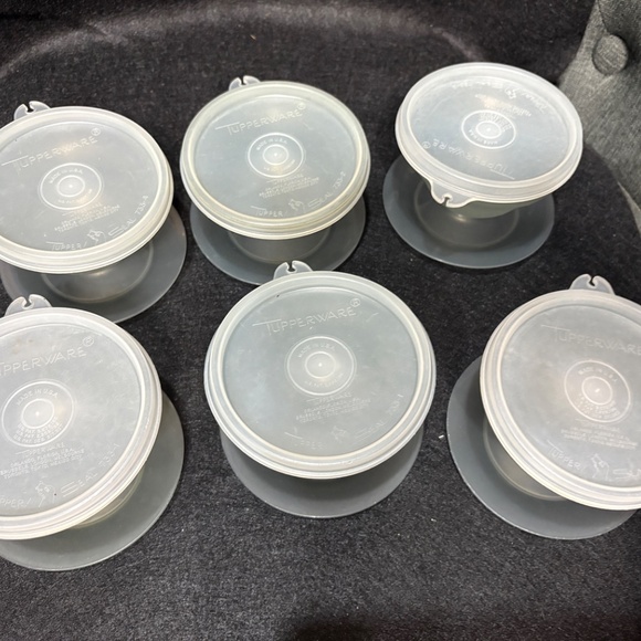 Vintage 6 TUPPERWARE Sheer Grey Dessert Pudding Cups #754 & Lids #733 - Picture 5 of 5